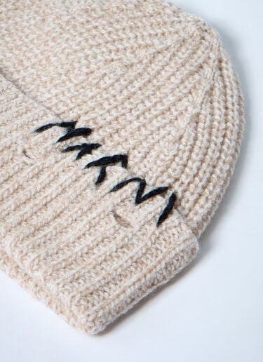 Marni Logo Motif Beanie Hat Beige mni0261010