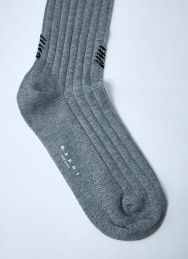 Logo Motif Socks Marni Logo Motif Socks Grey mni0261012