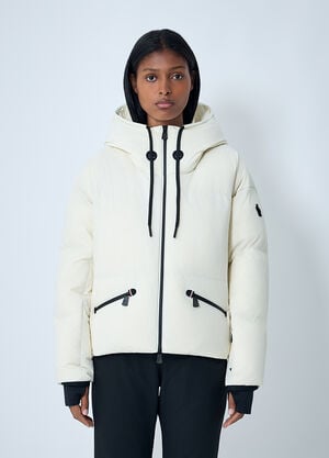 Moncler Grenoble Allesaz Hooded Short Down Jacket White mog0262007