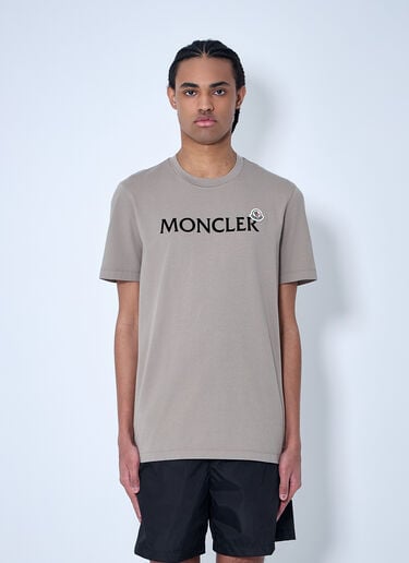 徽标图案 T 恤 Moncler 徽标图案 T 恤 米色 mon0160023