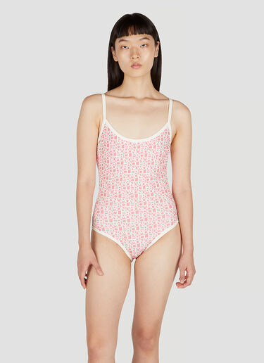 Logo Print Swimsuit Moncler Logo Print Swimsuit Pink mon0252041