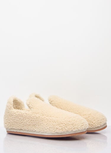 Moncler Snug Shearling Flats Cream mon0258032