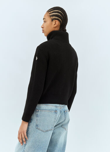 Moncler Zip-Up Padded Cardigan Black mon0259035