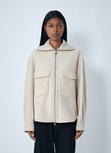 Wool-Blend Bouclé Shirt Jacket Moncler Wool-Blend Bouclé Shirt Jacket Beige mon0262034