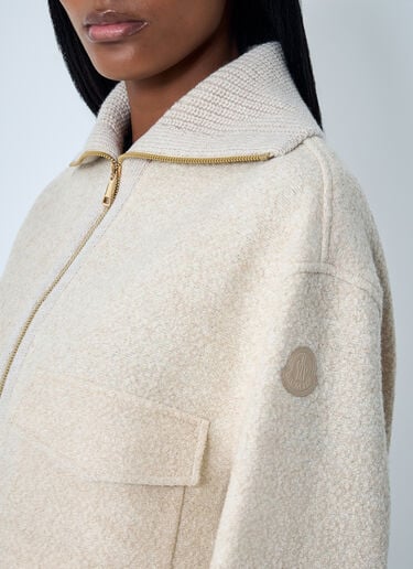 Moncler Wool-Blend Bouclé Shirt Jacket Beige mon0262034