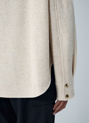 Moncler Wool-Blend Bouclé Shirt Jacket Beige mon0262034