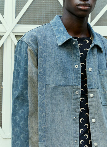 Marine Serre Regenerated Moon Denim Overshirt Blue mrs0154003