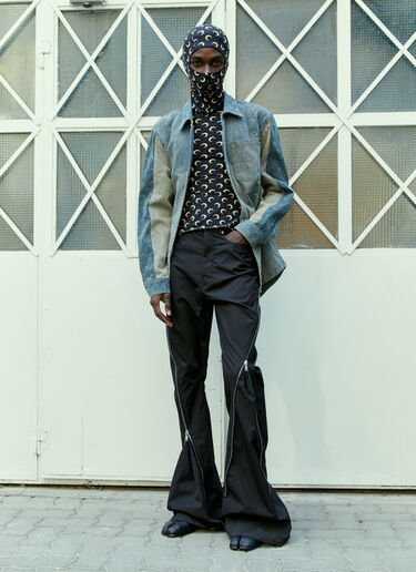 Marine Serre Regenerated Moon Denim Overshirt Blue mrs0154003