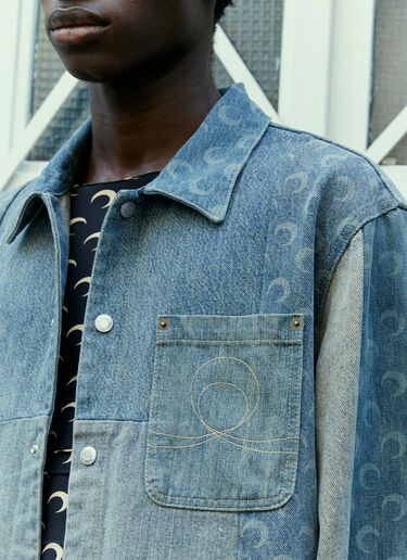 Marine Serre Regenerated Moon Denim Overshirt Blue mrs0154003