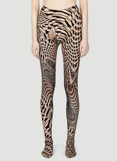Mugler Graphic Print Tights Black mug0251046