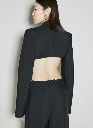 Mugler 크롭 블레이저 블랙 mug0254002