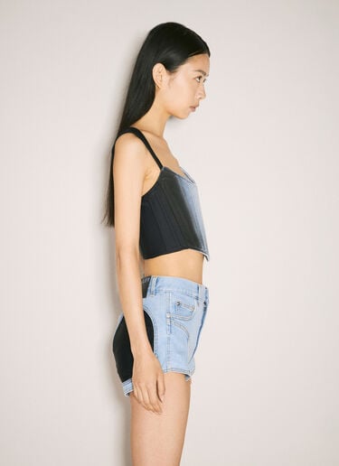 Bi-Material Denim Corset Mugler Bi-Material Denim Corset Blue mug0255018