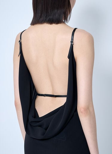 Mugler Crepe Maxi Dress Black mug0259003