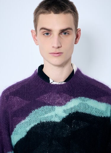 NÒMARYTHM TEXTILE Hand Knit Mohair-Blend Sweater Purple nma0158007