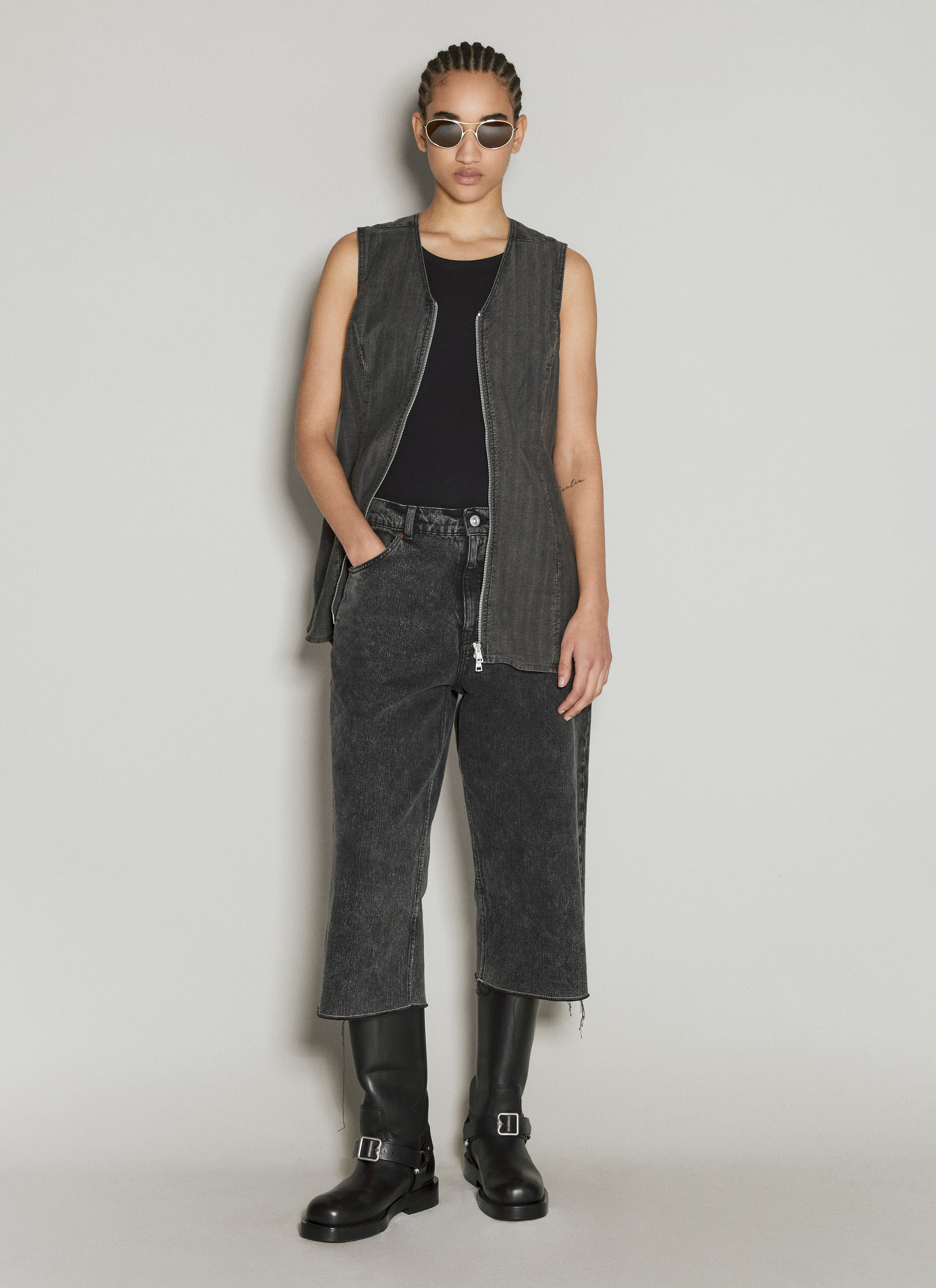 Our Legacy Women's' Biker Zip-Up Vest in Grey | LN-CC®