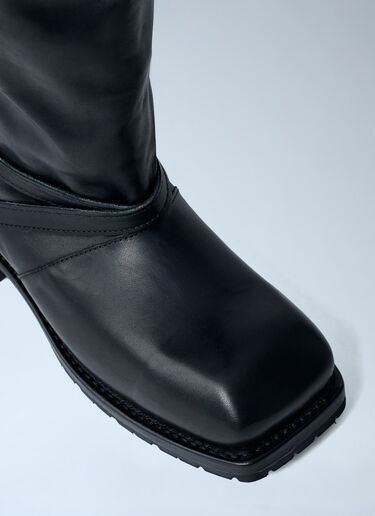 OUR LEGACY High Engine Leather Boots Black our0262013