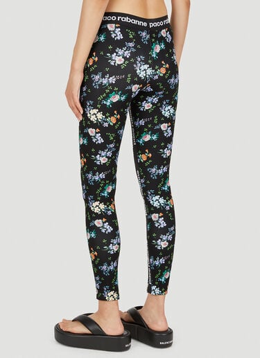 Floral Print Leggings Rabanne Floral Print Leggings Black pac0250035