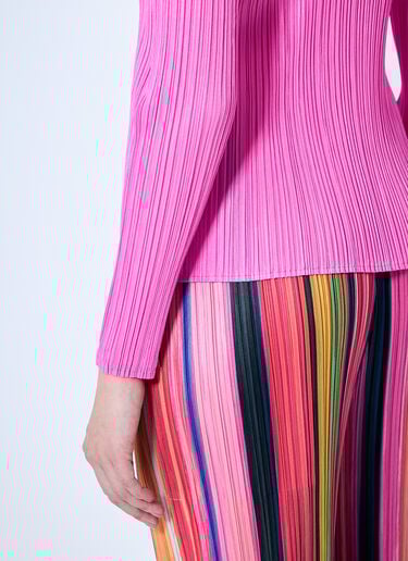 Pleats Please Issey Miyake High-Neck Top Pink plp0259001
