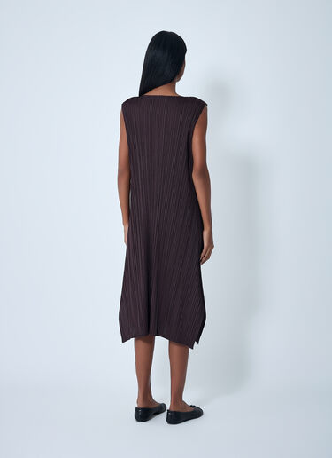 Pleated Midi Dress Pleats Please Issey Miyake Pleated Midi Dress Brown plp0262004