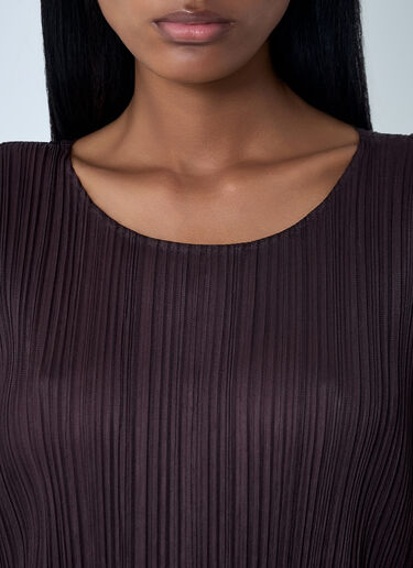 Pleated Midi Dress Pleats Please Issey Miyake Pleated Midi Dress Brown plp0262004