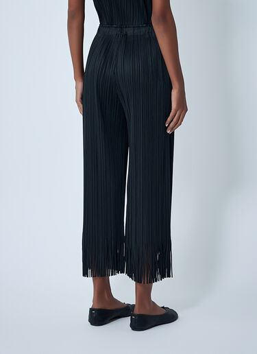 Pleats Please Issey Miyake Fringe Pleated Pants Black plp0262008