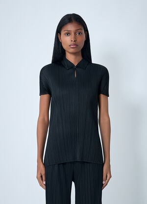 Pleats Please Issey Miyake Pleated Shirt Black plp0262009
