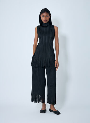 Pleats Please Issey Miyake Pleated Wave Tunic Top Black plp0262011