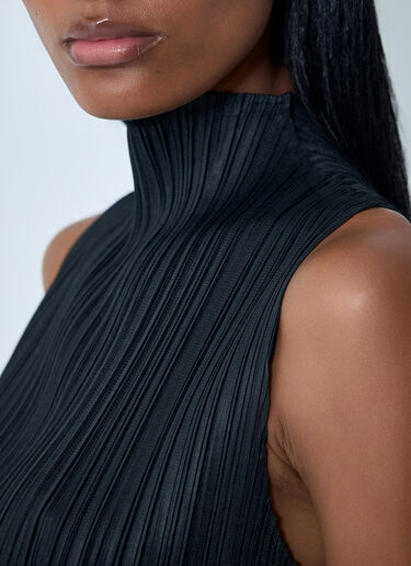 Pleats Please Issey Miyake Pleated Wave Tunic Top Black plp0262011