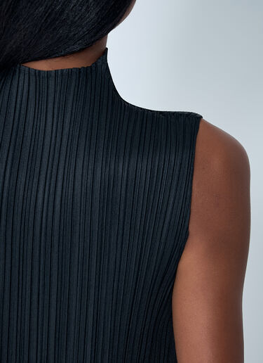 Pleats Please Issey Miyake Pleated Wave Tunic Top Black plp0262011