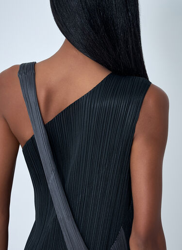 Contrast Panel Pleated Midi Dress Pleats Please Issey Miyake Contrast Panel Pleated Midi Dress Black plp0262012