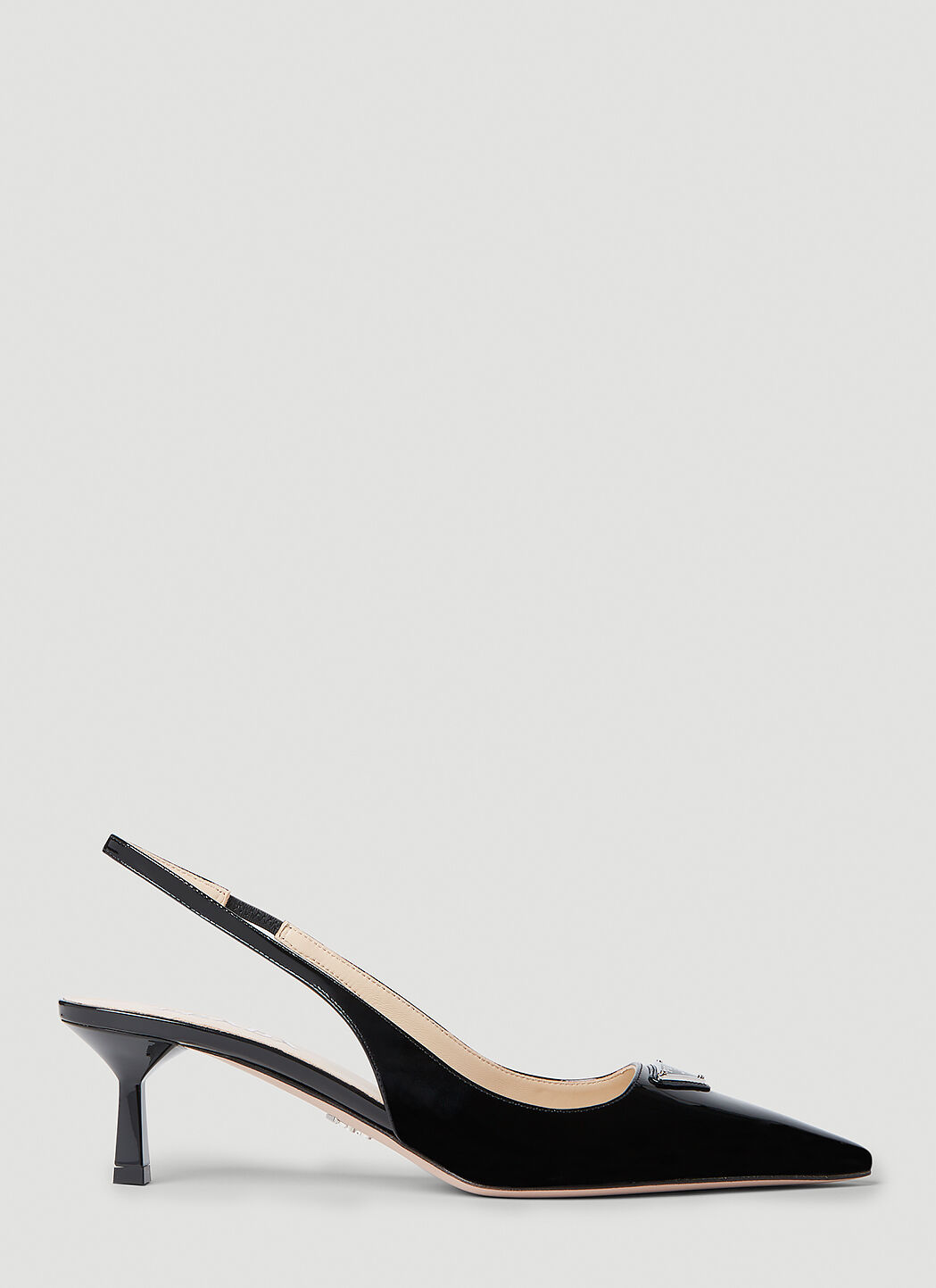 Prada Women's' Patent Slingback Kitten Heels in Black | LN-CC®