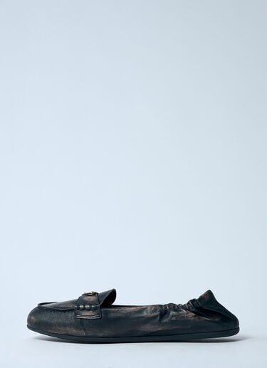 Prada Logo Plaque Loafters Black pra0260006