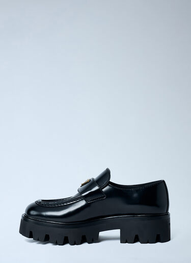 Prada Brushed Leather Loafers Black pra0262051