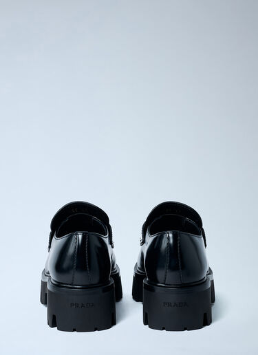 Prada Brushed Leather Loafers Black pra0262051
