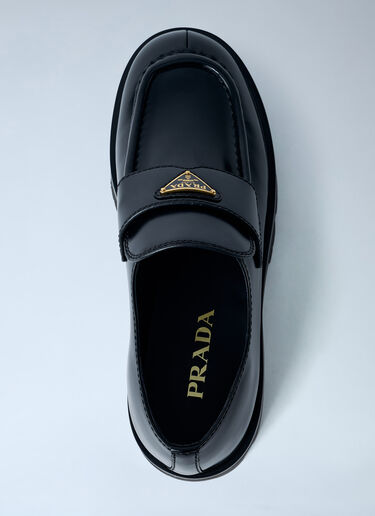 Prada Brushed Leather Loafers Black pra0262051