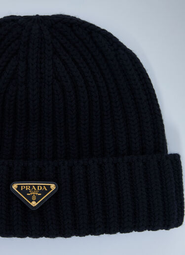 로고 모티프 비니 햇 Prada 로고 모티프 비니 햇 블랙 pra0262122