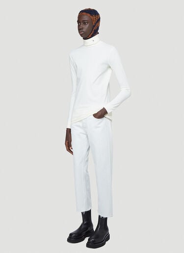 R-Embroidered Turtleneck Top Pleats Please Issey Miyake R-Embroidered Turtleneck Top Cream raf0142005