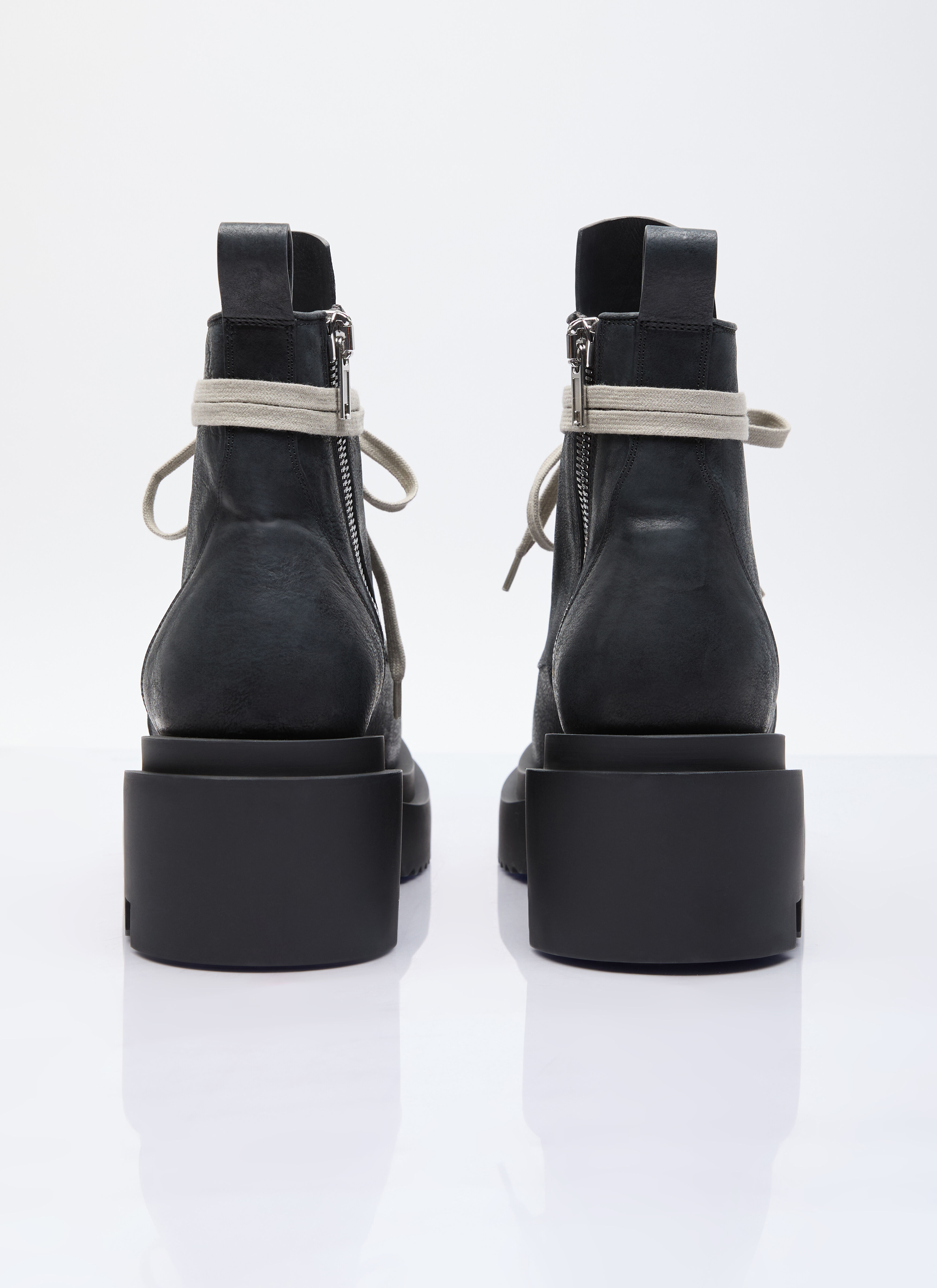 【Rick Owens】 Black Low Army Bogun Boots Rick Owens - Low Army Bogun Leather Boots - Black Rick Owens