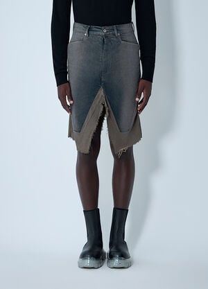 Rick Owens Slivered Midi Skirt Denim ric0161007
