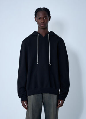 Rick Owens Cotton Hooded Sweatshirt Black ric0161008