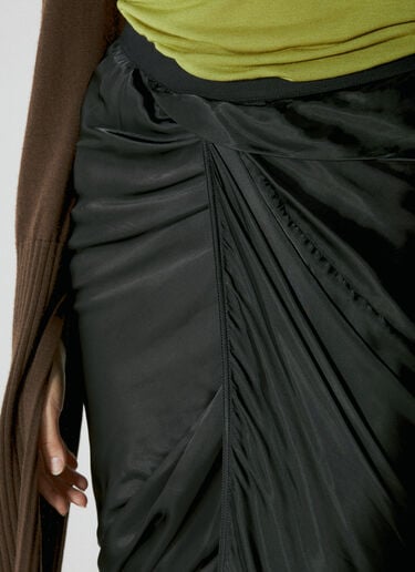 Rick Owens 랩 새틴 미디스커트 블랙 ric0253009