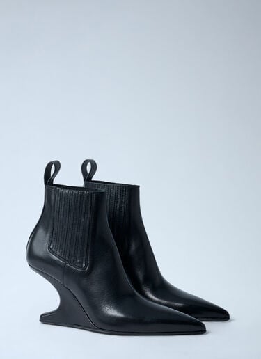Leather Wedge Ankle Boots Rick Owens Leather Wedge Ankle Boots Black ric0262020