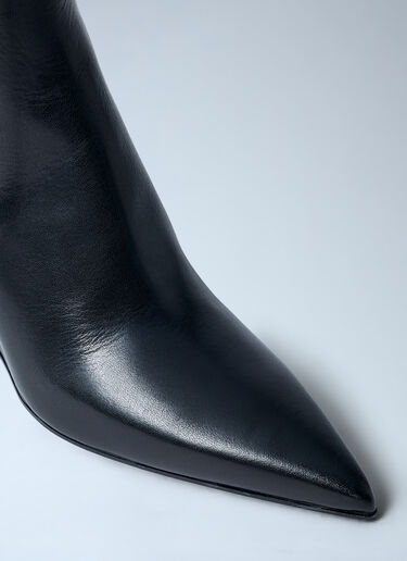 Rick Owens Leather Wedge Ankle Boots Black ric0262020