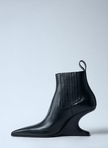 Leather Wedge Ankle Boots Rick Owens Leather Wedge Ankle Boots Black ric0262020