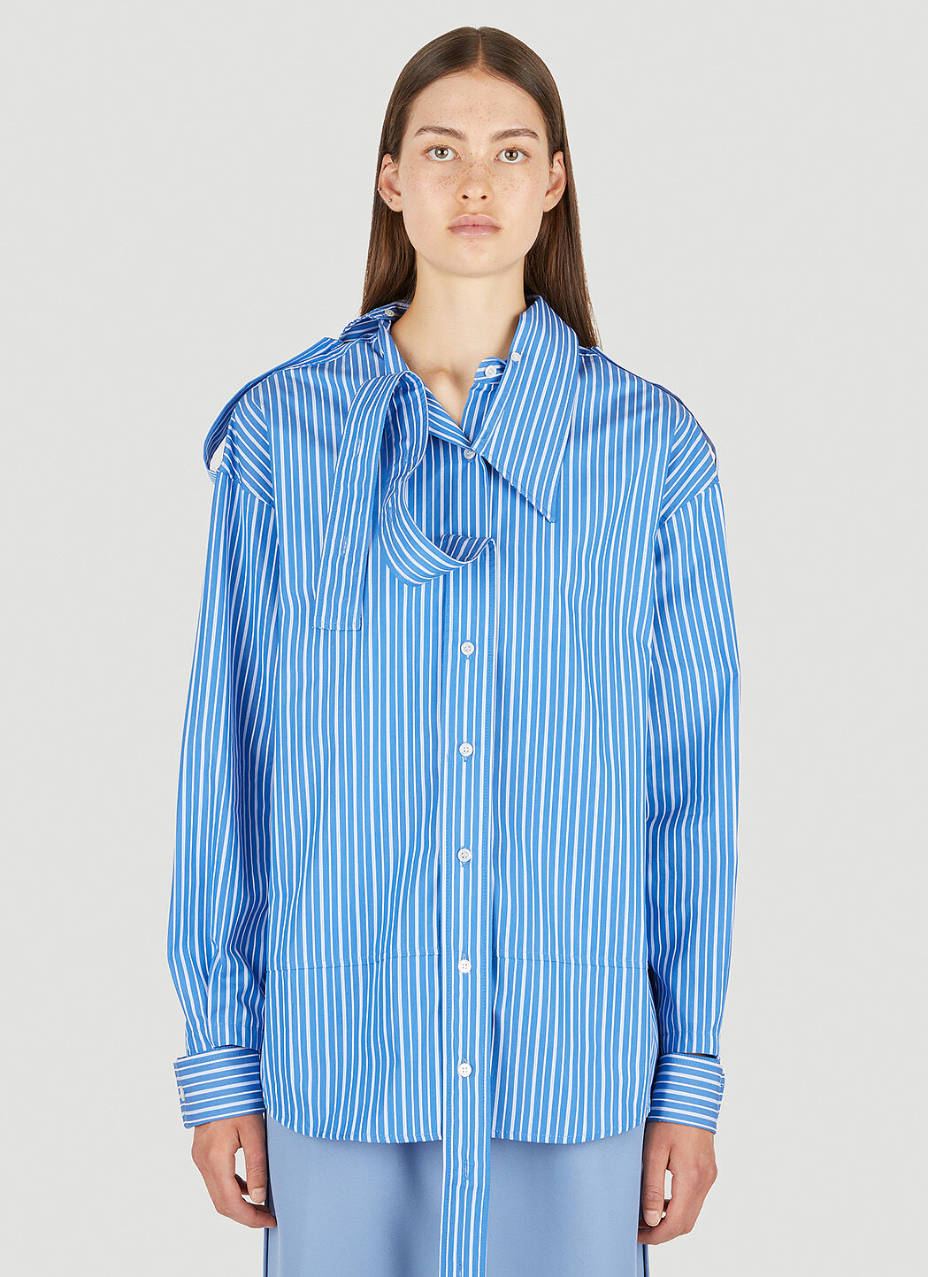 meryll rogge シャツ　ブルー Meryll Rogge Deconstructed Mens Shirt in Blue | LN-CC
