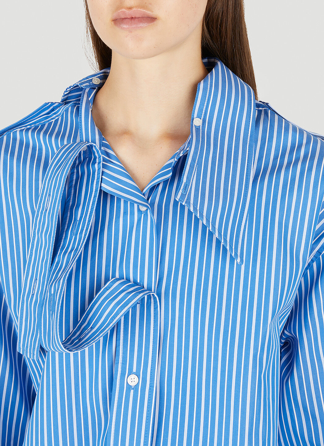 トップス Meryll rogge SHIRTS XS Meryll Rogge Blue Deconstructed Shirt Meryll Rogge