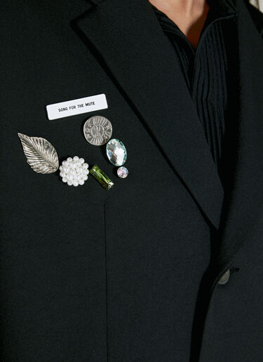 Song for the Mute Square Embellished Suit Blazer Black sfm0154001