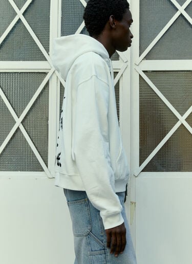 Alastair Mckimm Workwear Hooded Sweatshirt Sky High Farm Workwear Alastair Mckimm Workwear Hooded Sweatshirt White skh0354012