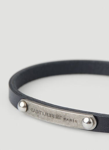 Logo Plaque Bracelet Saint Laurent Logo Plaque Bracelet Black sla0149073