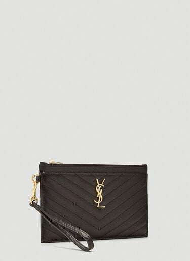 Saint Laurent Cassandre Matelassé Large Pouch Black sla0241092